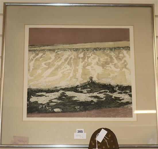 Charles Bartlett (1921-2914), etching with aquatint, Ebb Tide, 39.5 x 45cm